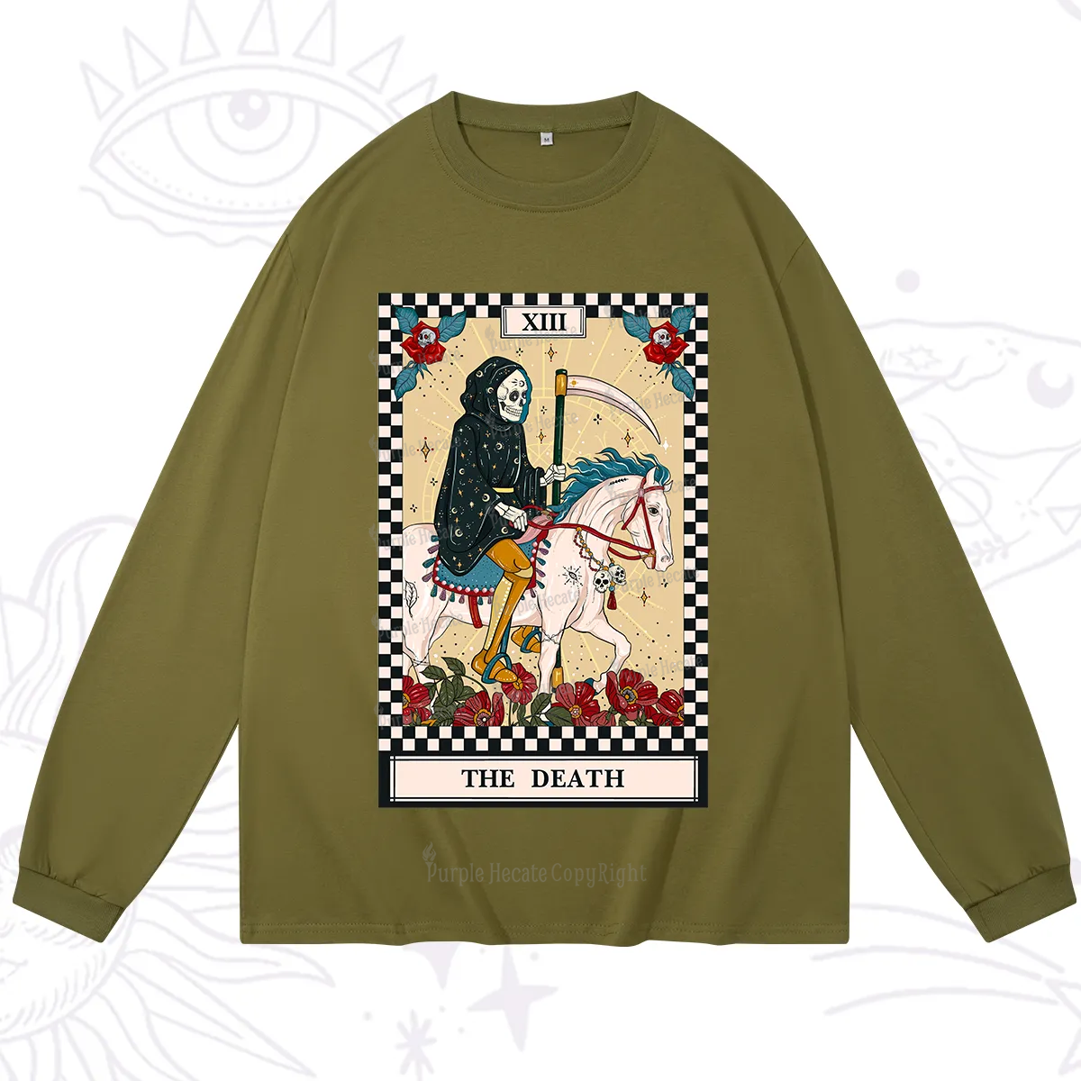 Purplehecate The Death Tarot Skeleton Long Sleeve T-Shirt