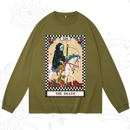 Purplehecate The Death Tarot Skeleton Long Sleeve T-Shirt
