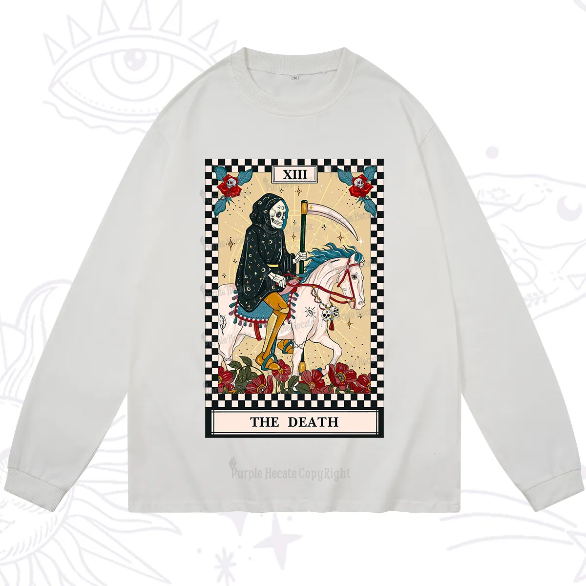 Purplehecate The Death Tarot Skeleton Long Sleeve T-Shirt