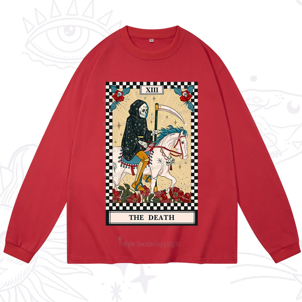Purplehecate The Death Tarot Skeleton Long Sleeve T-Shirt
