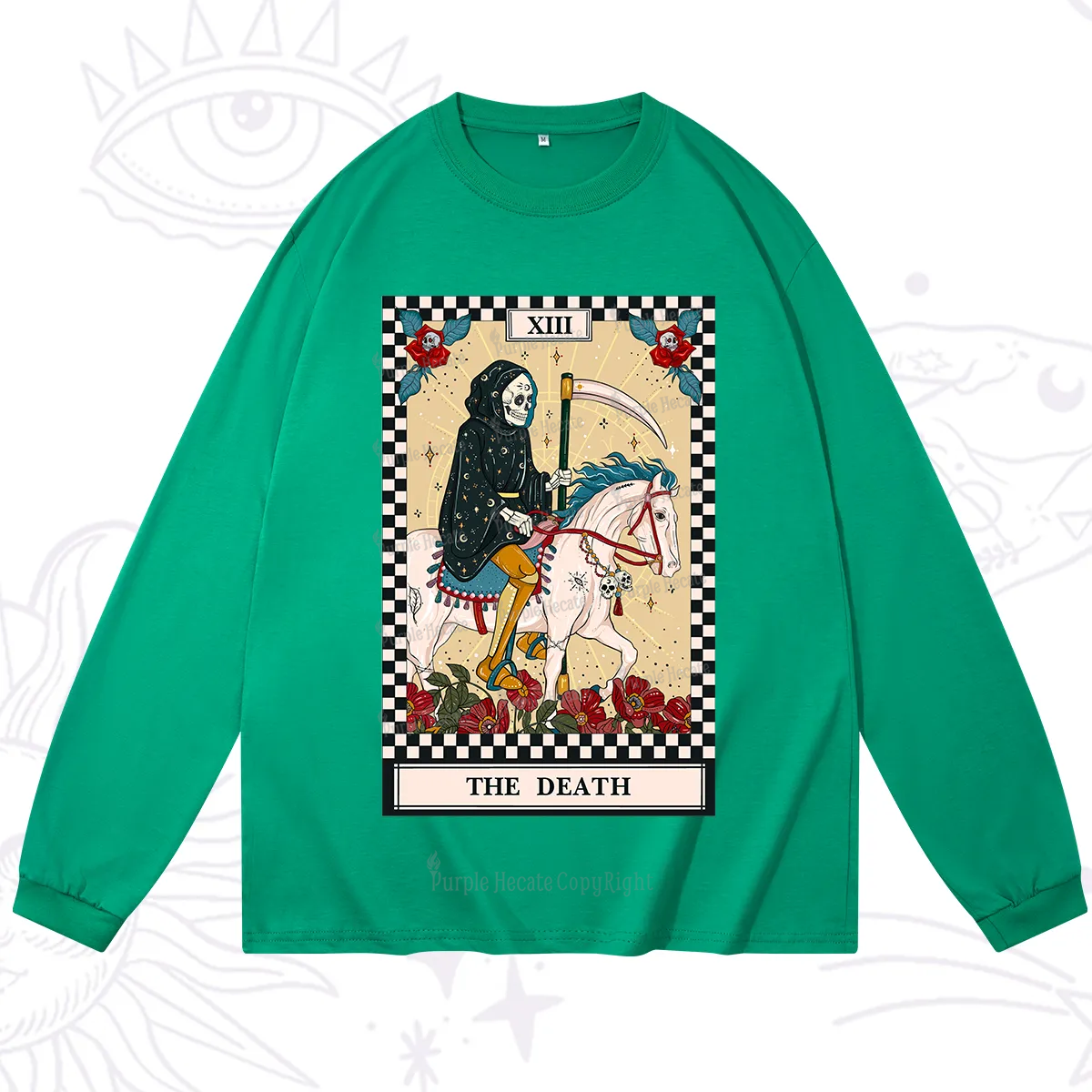 Purplehecate The Death Tarot Skeleton Long Sleeve T-Shirt