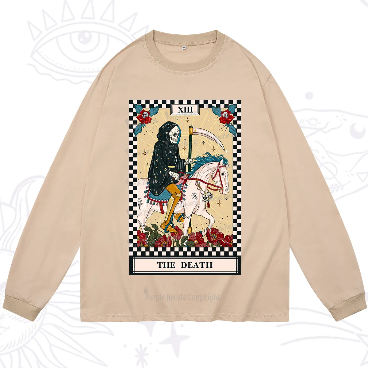 Purplehecate The Death Tarot Skeleton Long Sleeve T-Shirt
