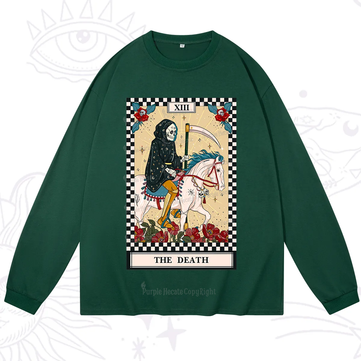 Purplehecate The Death Tarot Skeleton Long Sleeve T-Shirt