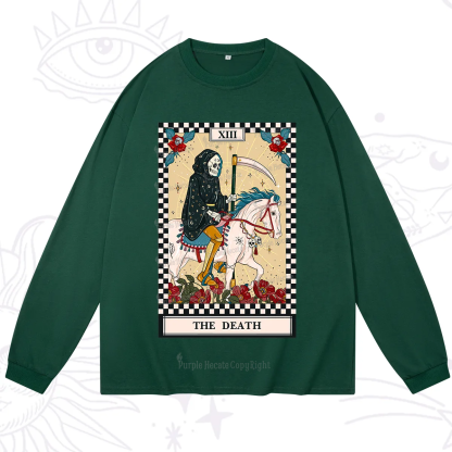 Purplehecate The Death Tarot Skeleton Long Sleeve T-Shirt