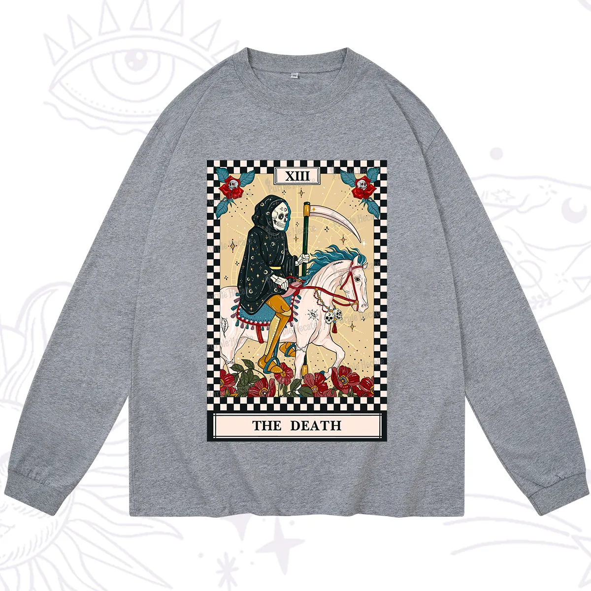 Purplehecate The Death Tarot Skeleton Long Sleeve T-Shirt