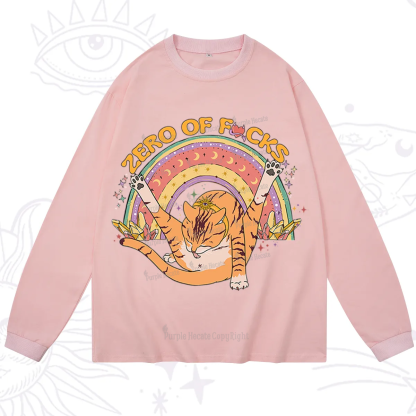 Purplehecate The Zero Fucks Cat Long Sleeve T-Shirt