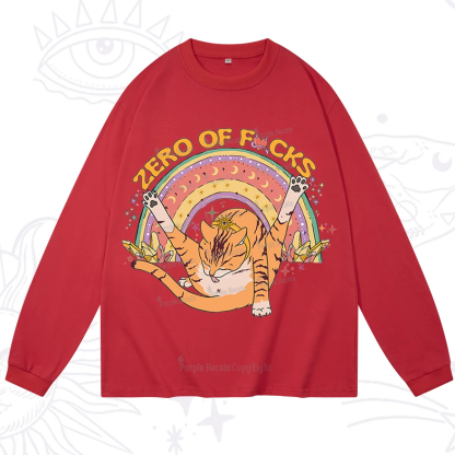 Purplehecate The Zero Fucks Cat Long Sleeve T-Shirt