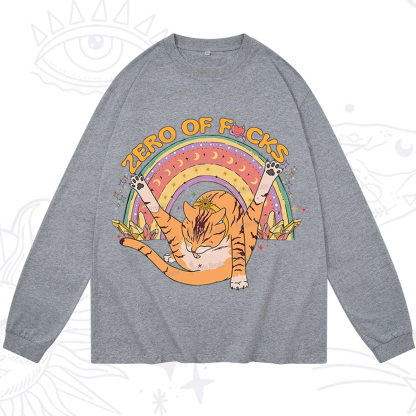 Purplehecate The Zero Fucks Cat Long Sleeve T-Shirt