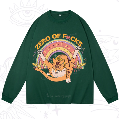 Purplehecate The Zero Fucks Cat Long Sleeve T-Shirt