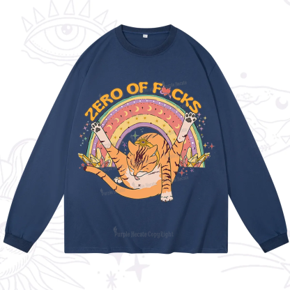 Purplehecate The Zero Fucks Cat Long Sleeve T-Shirt