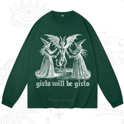 Purplehecate Witch Girls Will Be Girls Long Sleeve T-Shirt