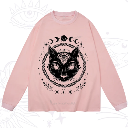 Purplehecate Third Eye Black Cat Long Sleeve T-Shirt