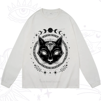 Purplehecate Third Eye Black Cat Long Sleeve T-Shirt