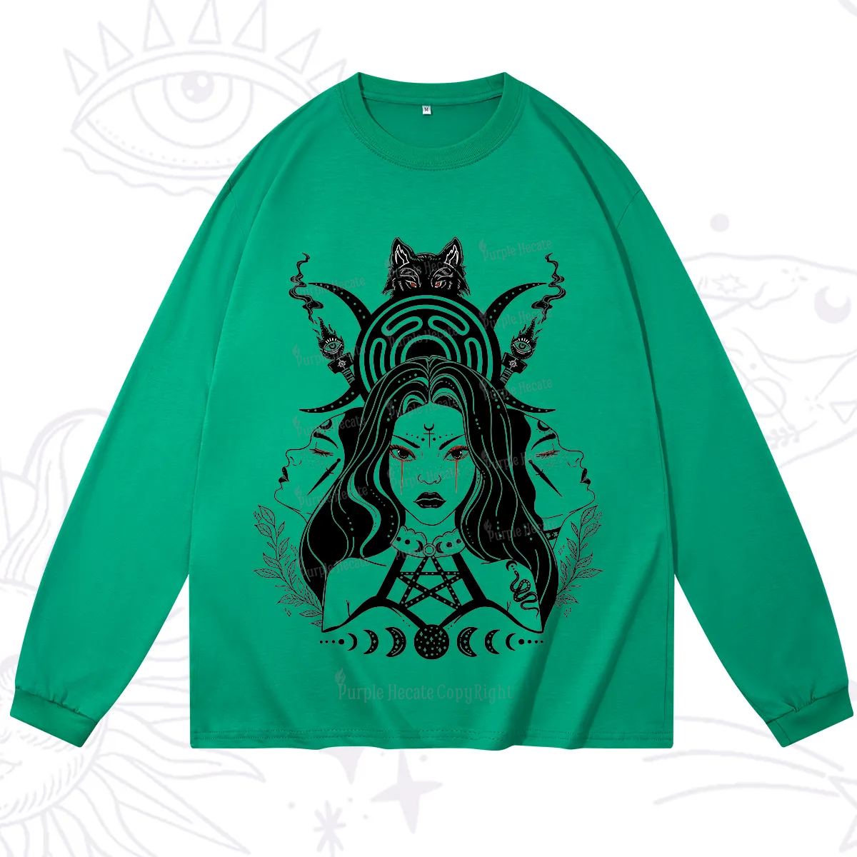 Purplehecate The Triple Moon Goddess Hecate Long Sleeve T-Shirt