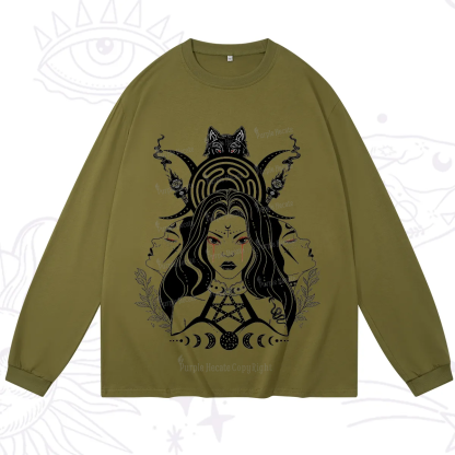 Purplehecate The Triple Moon Goddess Hecate Long Sleeve T-Shirt