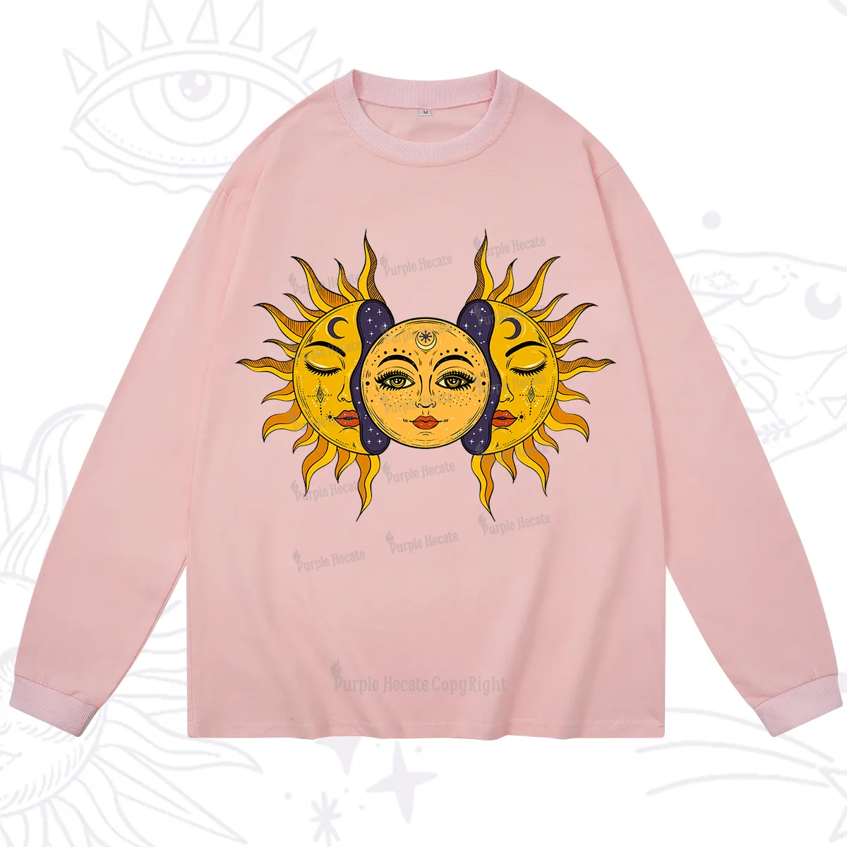 Purplehecate Celestial Twin Suns Long Sleeve T-Shirt