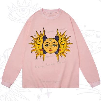 Purplehecate Celestial Twin Suns Long Sleeve T-Shirt
