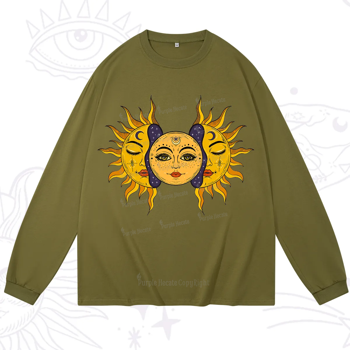 Purplehecate Celestial Twin Suns Long Sleeve T-Shirt