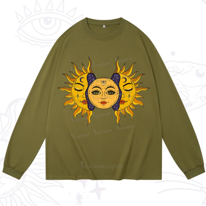 Purplehecate Celestial Twin Suns Long Sleeve T-Shirt