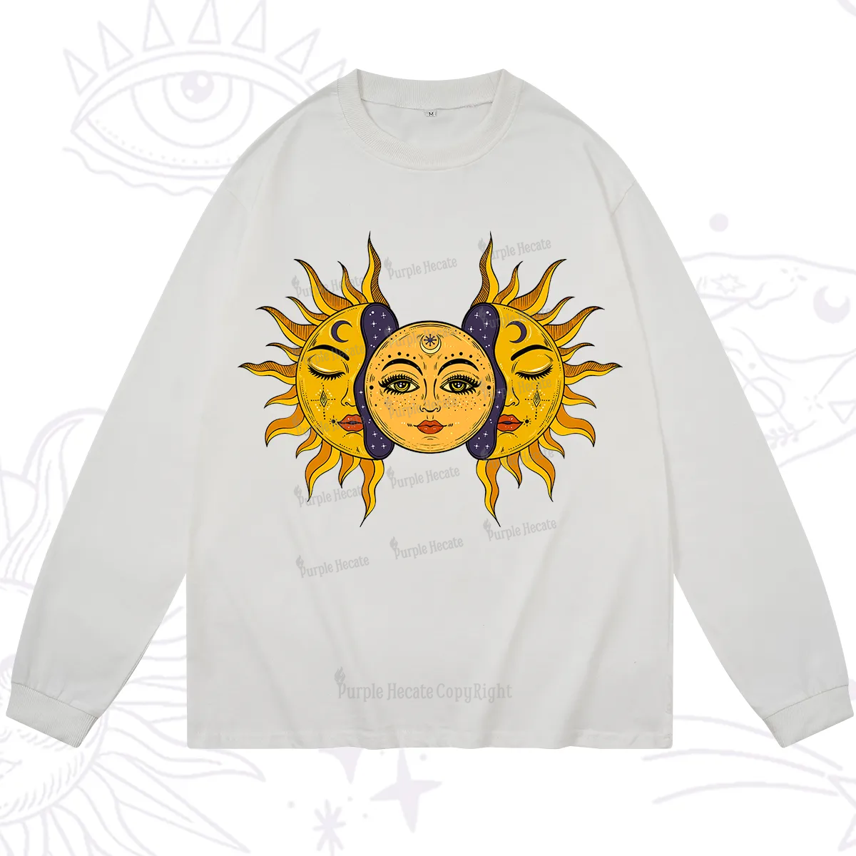 Purplehecate Celestial Twin Suns Long Sleeve T-Shirt