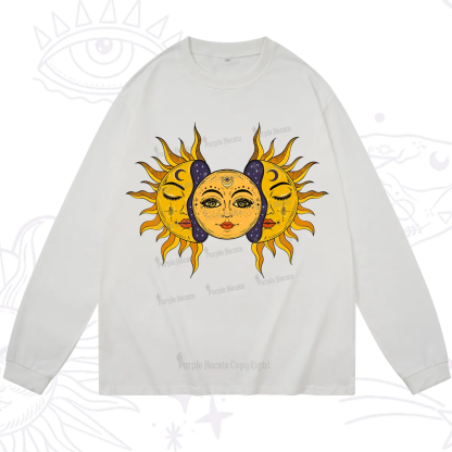 Purplehecate Celestial Twin Suns Long Sleeve T-Shirt