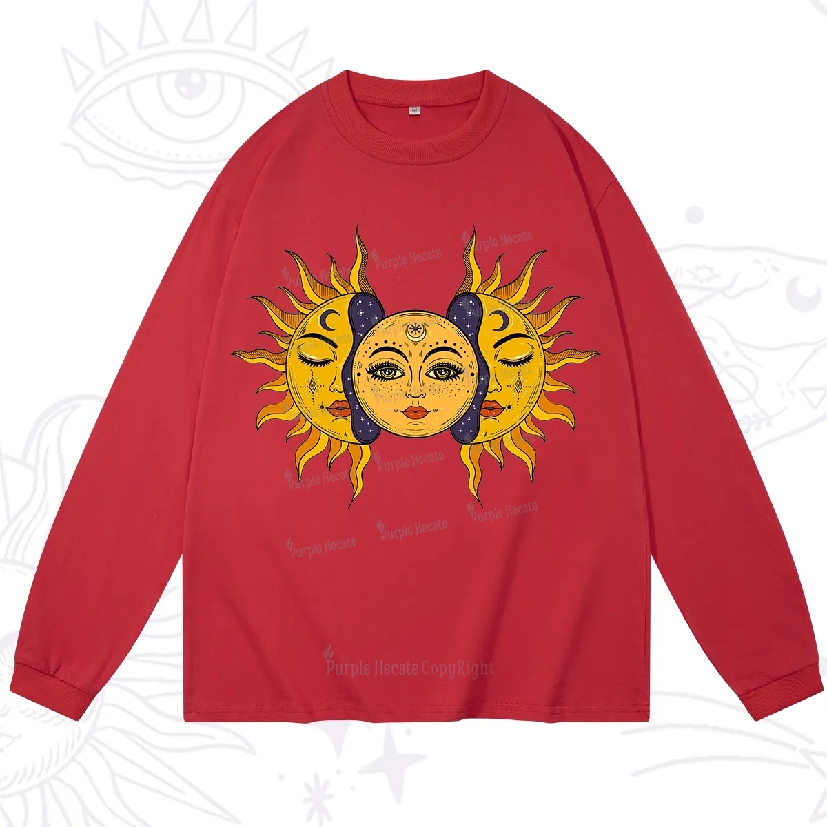 Purplehecate Celestial Twin Suns Long Sleeve T-Shirt