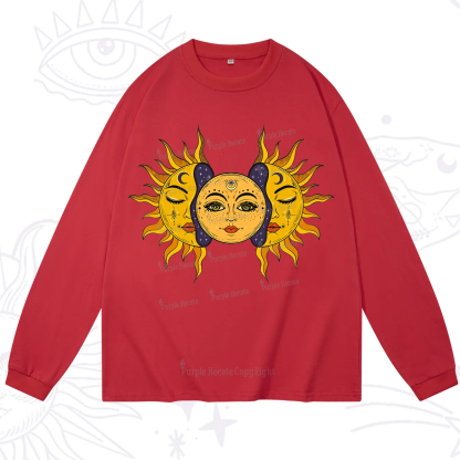 Purplehecate Celestial Twin Suns Long Sleeve T-Shirt