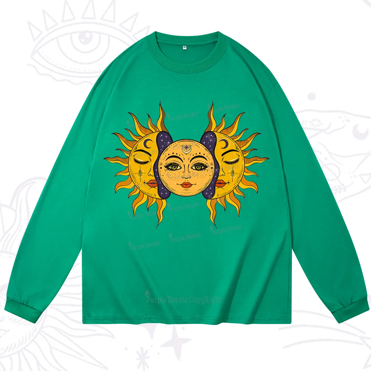 Purplehecate Celestial Twin Suns Long Sleeve T-Shirt