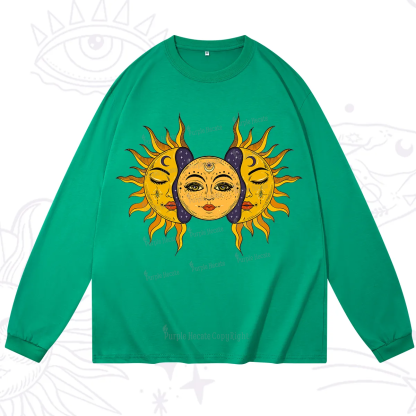 Purplehecate Celestial Twin Suns Long Sleeve T-Shirt