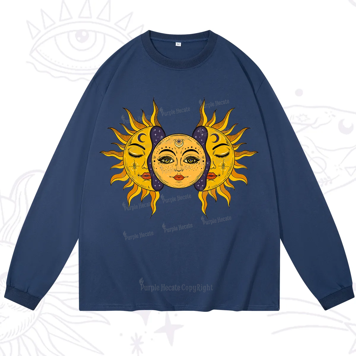 Purplehecate Celestial Twin Suns Long Sleeve T-Shirt