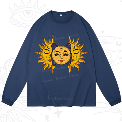 Purplehecate Celestial Twin Suns Long Sleeve T-Shirt