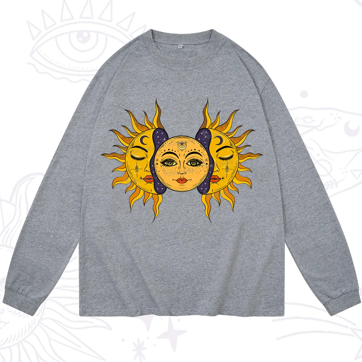 Purplehecate Celestial Twin Suns Long Sleeve T-Shirt