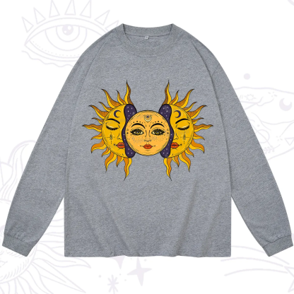 Purplehecate Celestial Twin Suns Long Sleeve T-Shirt