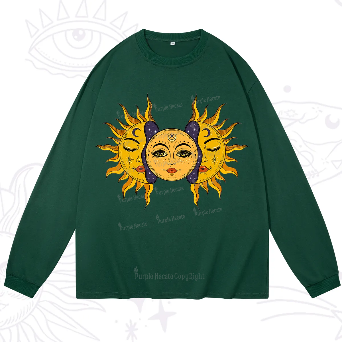 Purplehecate Celestial Twin Suns Long Sleeve T-Shirt