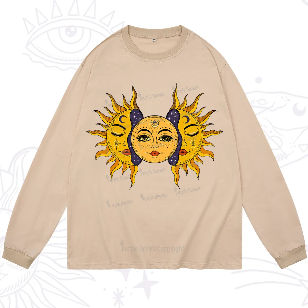 Purplehecate Celestial Twin Suns Long Sleeve T-Shirt