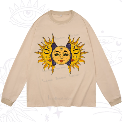Purplehecate Celestial Twin Suns Long Sleeve T-Shirt