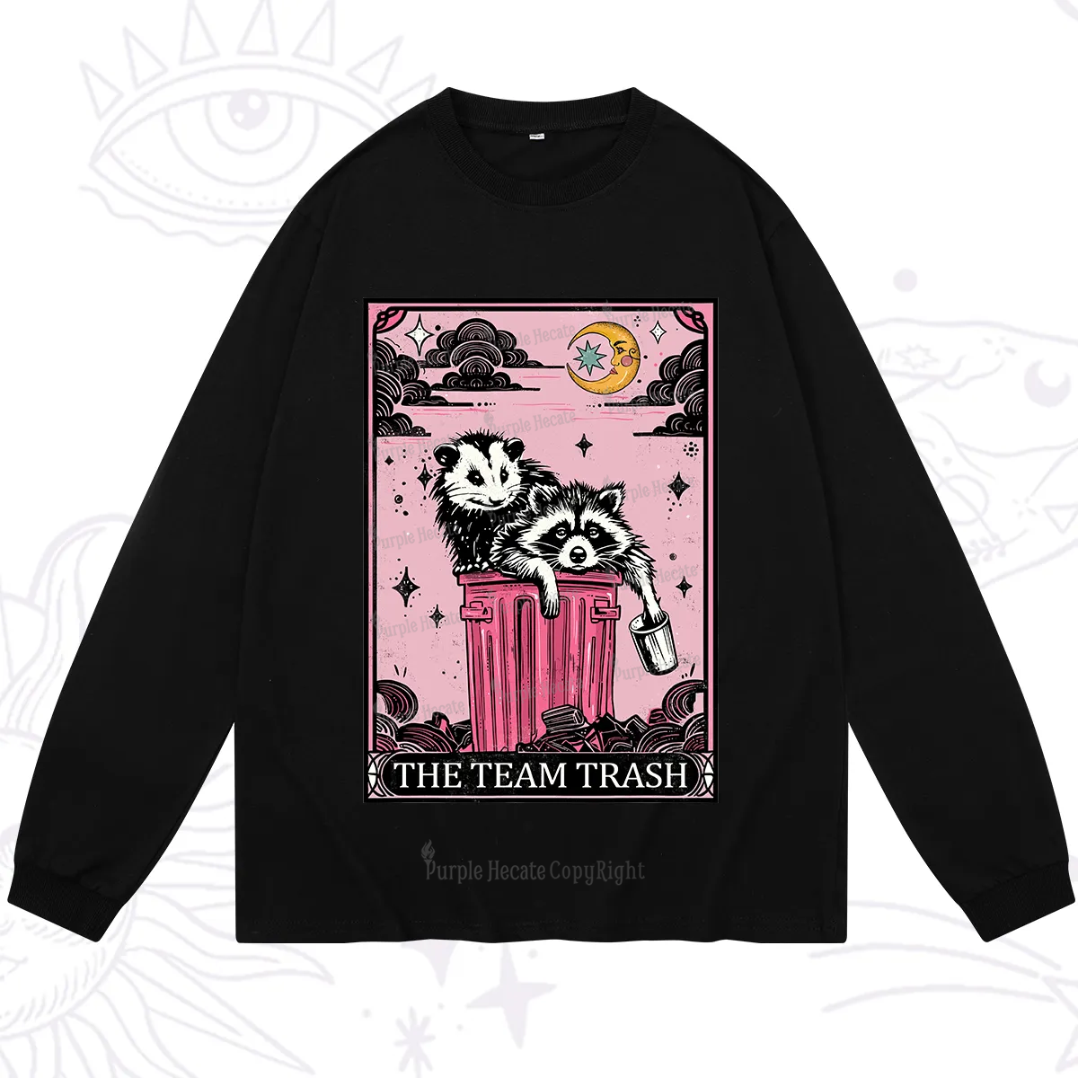 Purplehecate The Team Trash Raccoon & Possum Tarot Long Sleeve T-Shirt