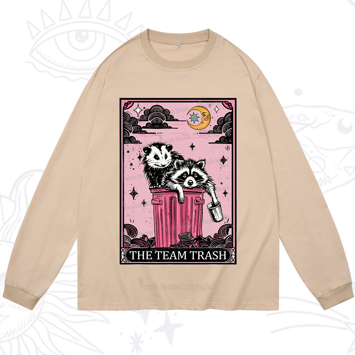 Purplehecate The Team Trash Raccoon & Possum Tarot Long Sleeve T-Shirt