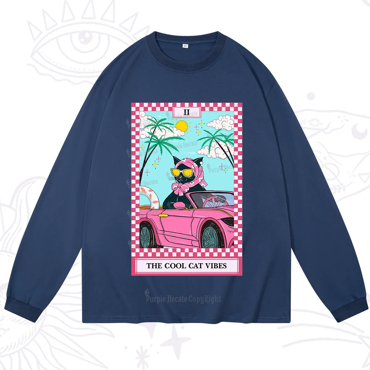 Purplehecate The Cool Cat Vibes Tarot Long Sleeve T-Shirt