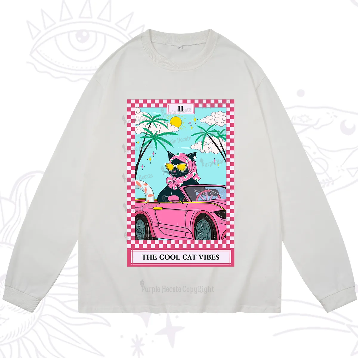 Purplehecate The Cool Cat Vibes Tarot Long Sleeve T-Shirt