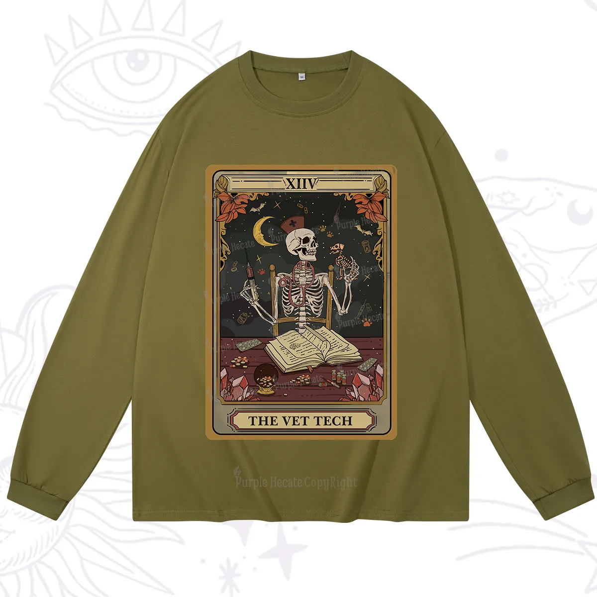 Purplehecate The Vet Tech Skeleton Tarot Long Sleeve T-Shirt