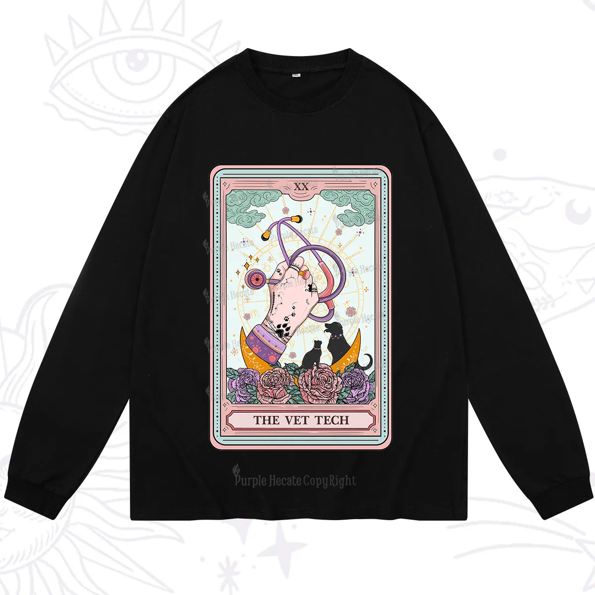 Purplehecate The Vet Tech Tarot Long Sleeve T-Shirt