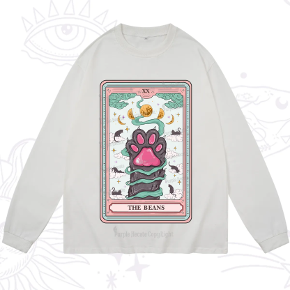 Purplehecate The Beans Cat Tarot Long Sleeve T-Shirt