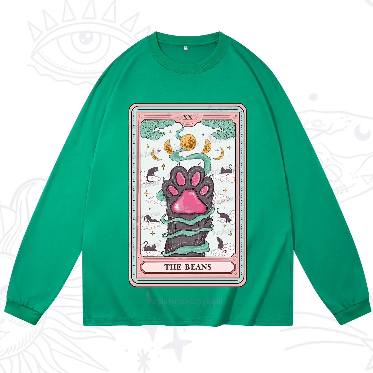 Purplehecate The Beans Cat Tarot Long Sleeve T-Shirt