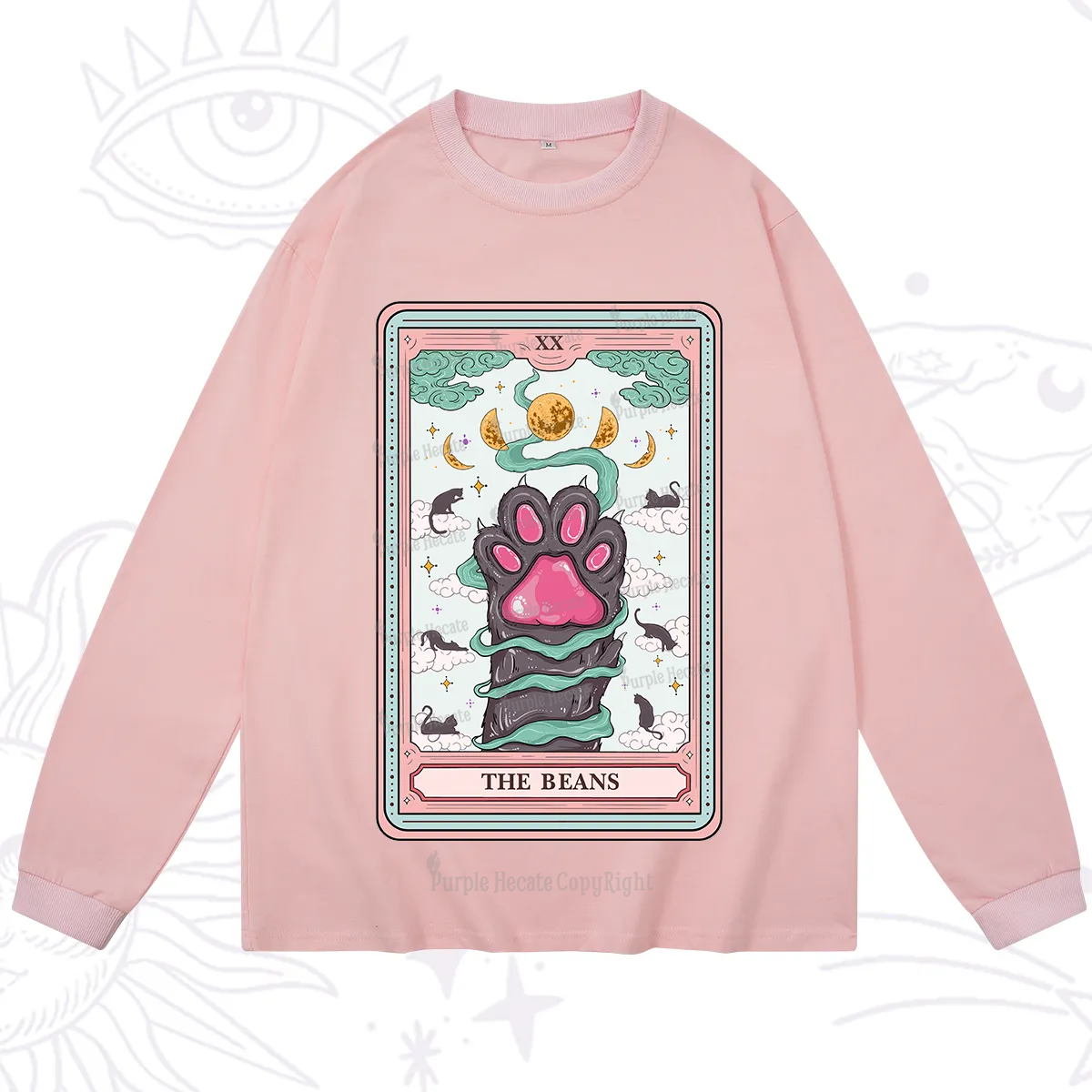 Purplehecate The Beans Cat Tarot Long Sleeve T-Shirt