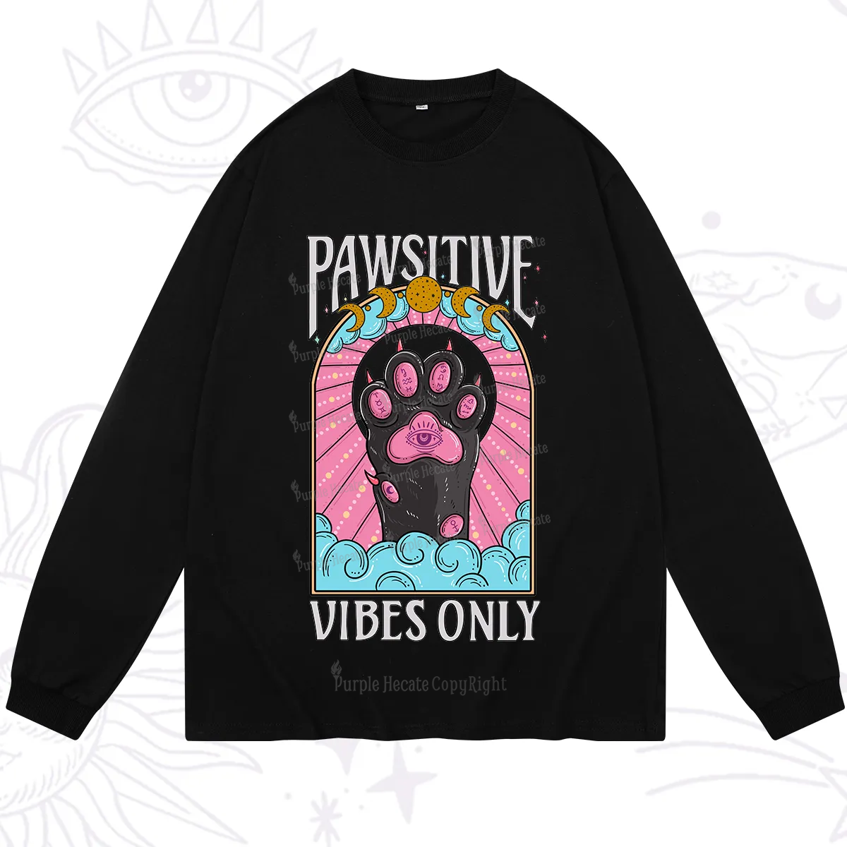Purplehecate Pawsitive Vibes Only Long Sleeve T-Shirt