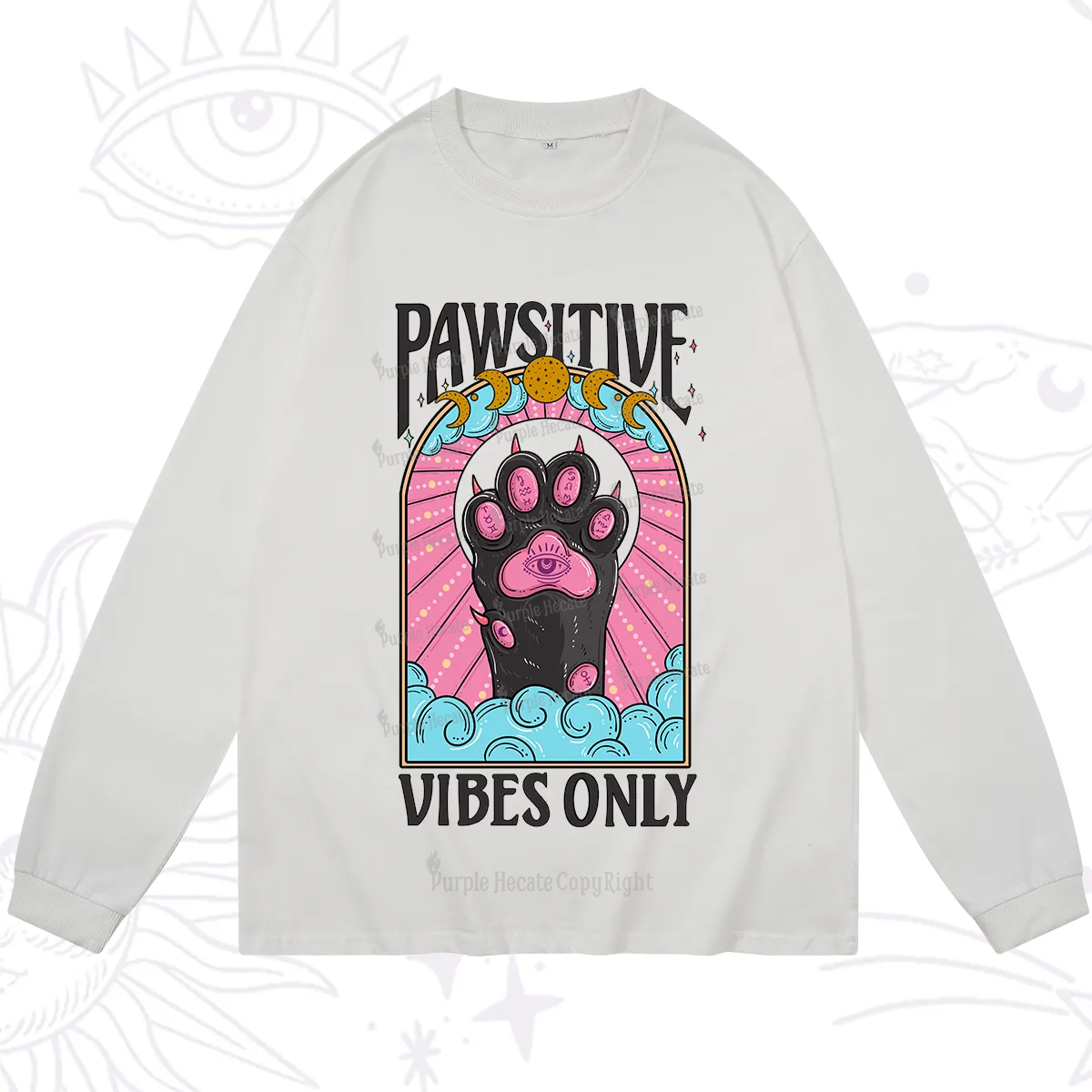 Purplehecate Pawsitive Vibes Only Long Sleeve T-Shirt