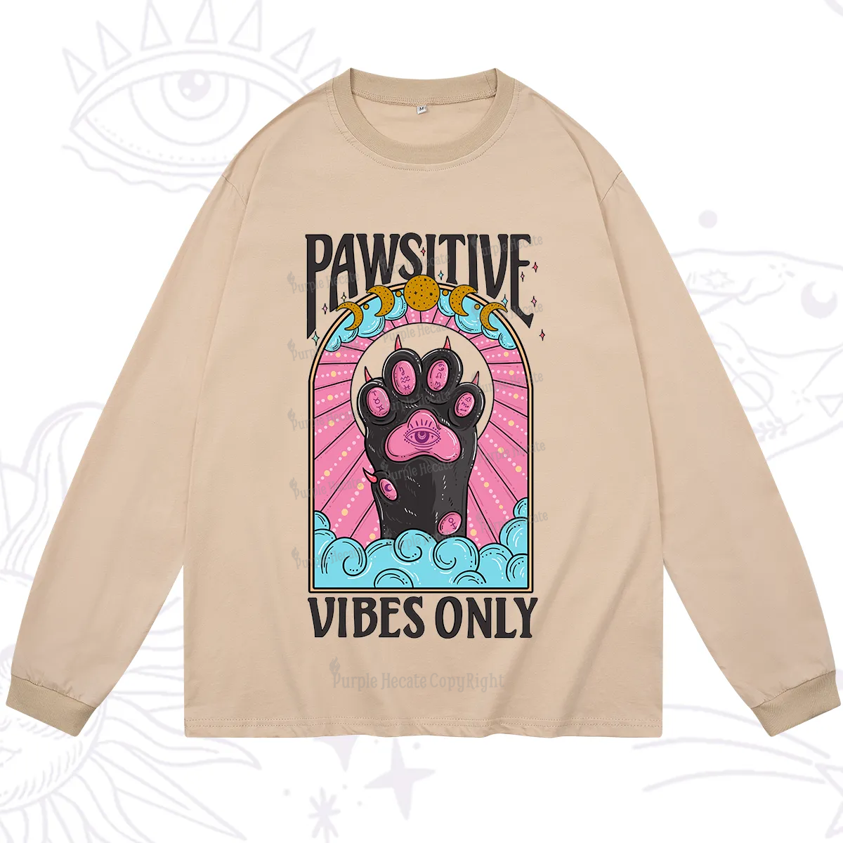 Purplehecate Pawsitive Vibes Only Long Sleeve T-Shirt