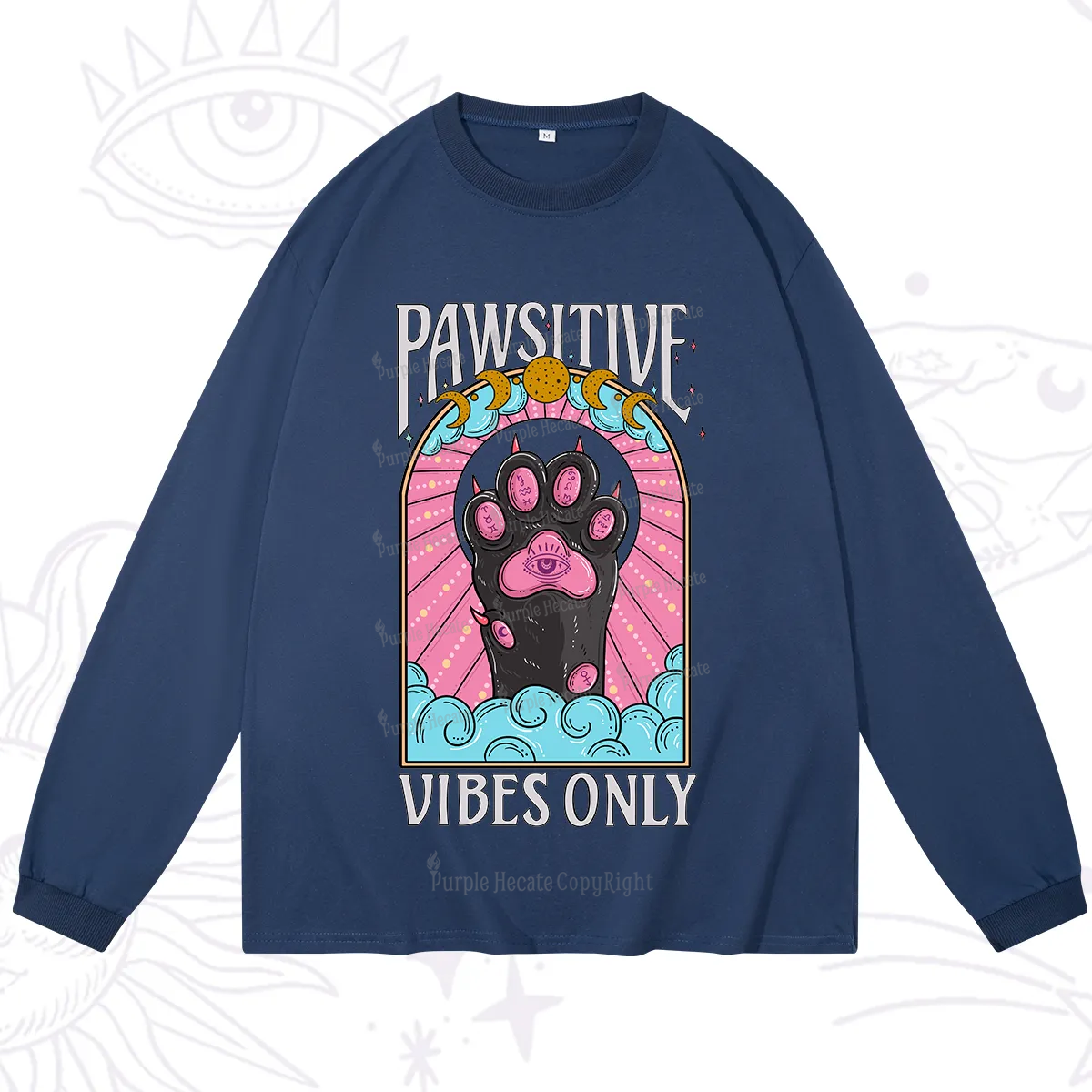 Purplehecate Pawsitive Vibes Only Long Sleeve T-Shirt