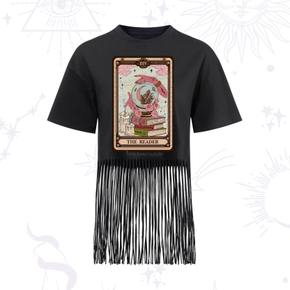 Purplehecate The Reader Tarot Witch Vibes Fringe Hem T-Shirt